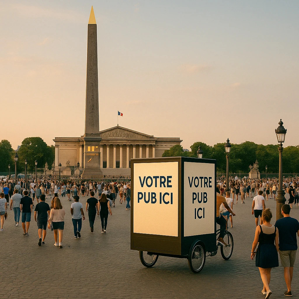 Zones piétonnes et <br>à forte affluence,
inaccessibles aux autres supports